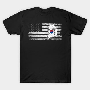 Vintage Korea Sunflower Flag Korea Lover T-Shirt